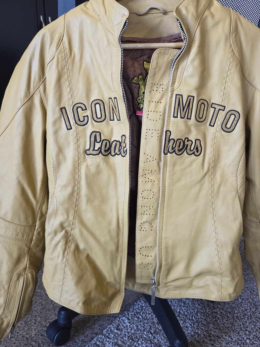 Icon Moto Bombshell Leather Jacket - Tan